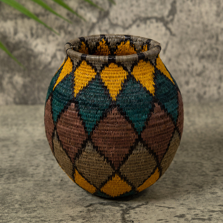 Green Gold and Brown Rainforest Basket