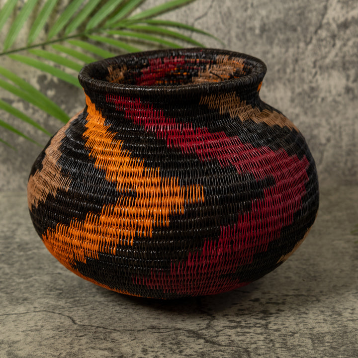 Orange Black And Red Swirl Rainforest Basket