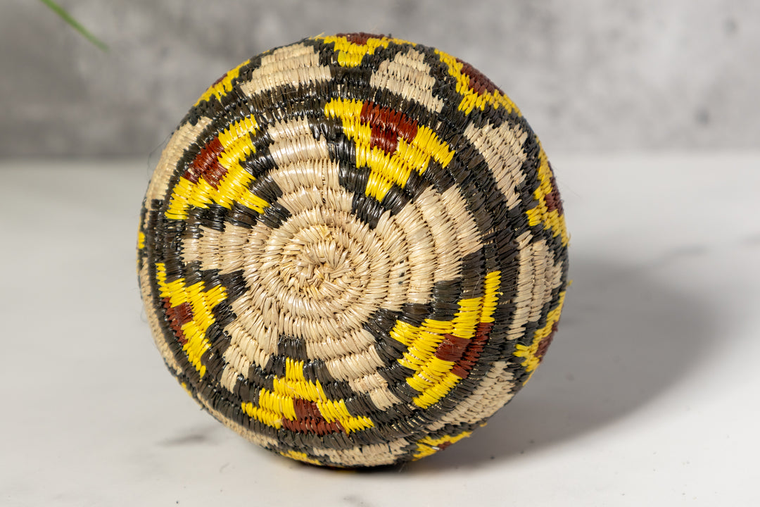 Small Red Black And Gray Diamond Woven Rainforest Basket