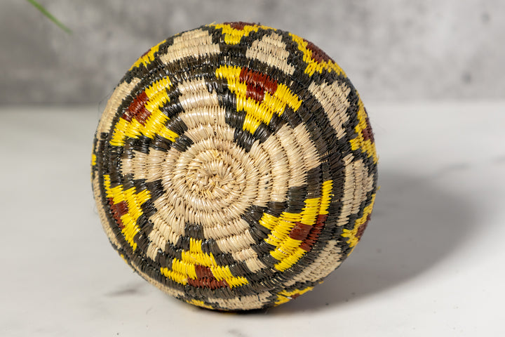Small Red Black And Gray Diamond Woven Rainforest Basket