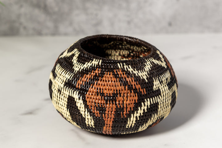 Human Cave Drawings Woven Basket With Top