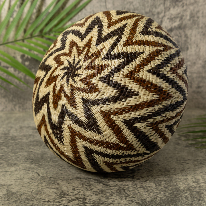 Angry Waves Black White And Brown Rainforest Basket