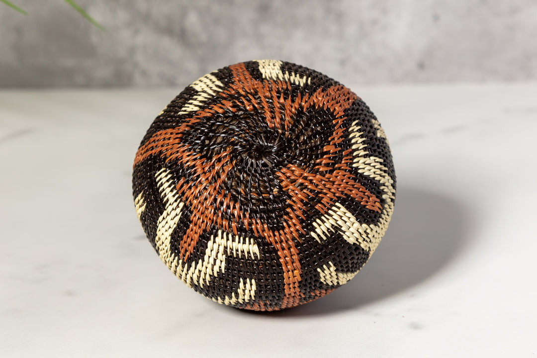 Human Cave Drawings Woven Basket With Top
