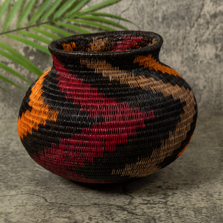 Orange Black And Red Swirl Rainforest Basket