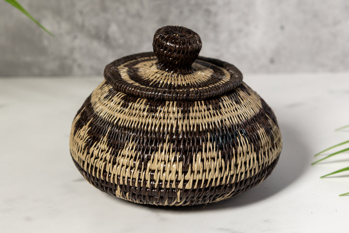 Serene Rainforest Woven Basket With Top