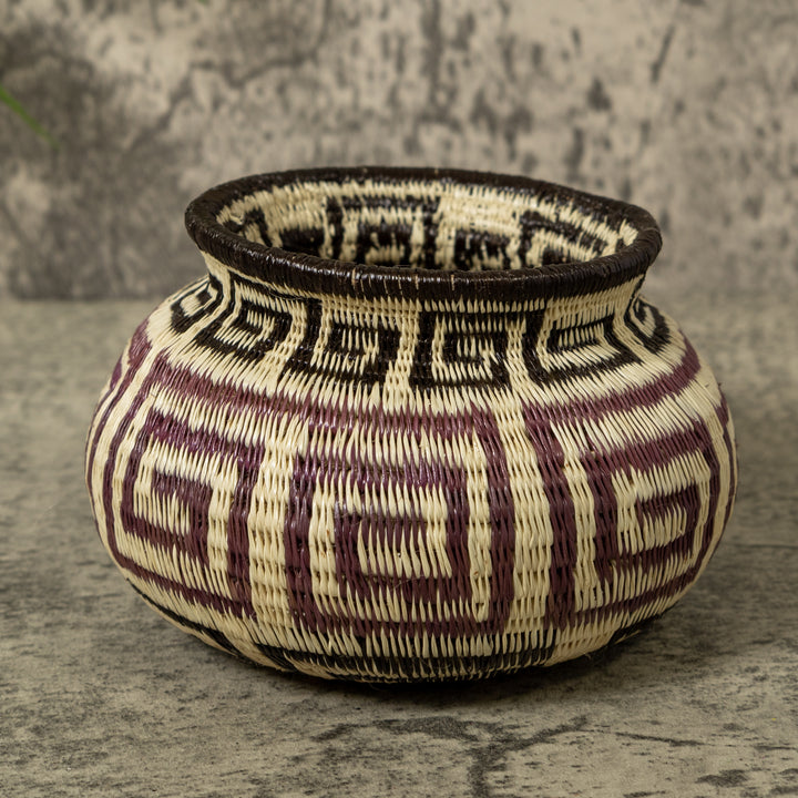 Black And Brown Greek Key Rainforest Basket