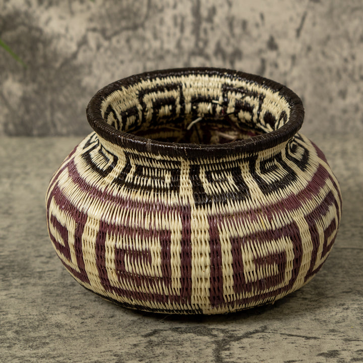 Black And Brown Greek Key Rainforest Basket