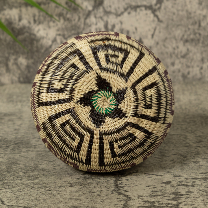 Black And Brown Greek Key Rainforest Basket