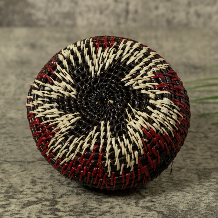 Dark Brown Yellow And White Rainforest Basket With Top