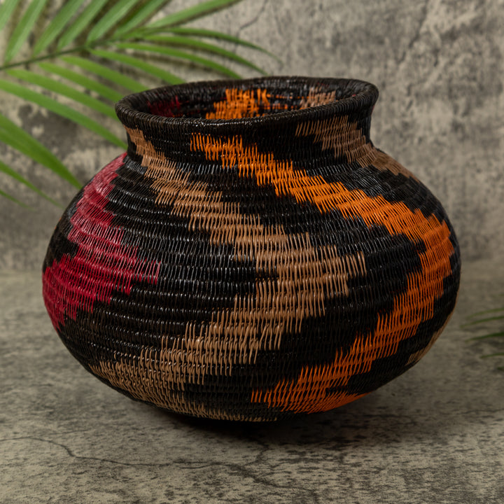 Orange Black And Red Swirl Rainforest Basket