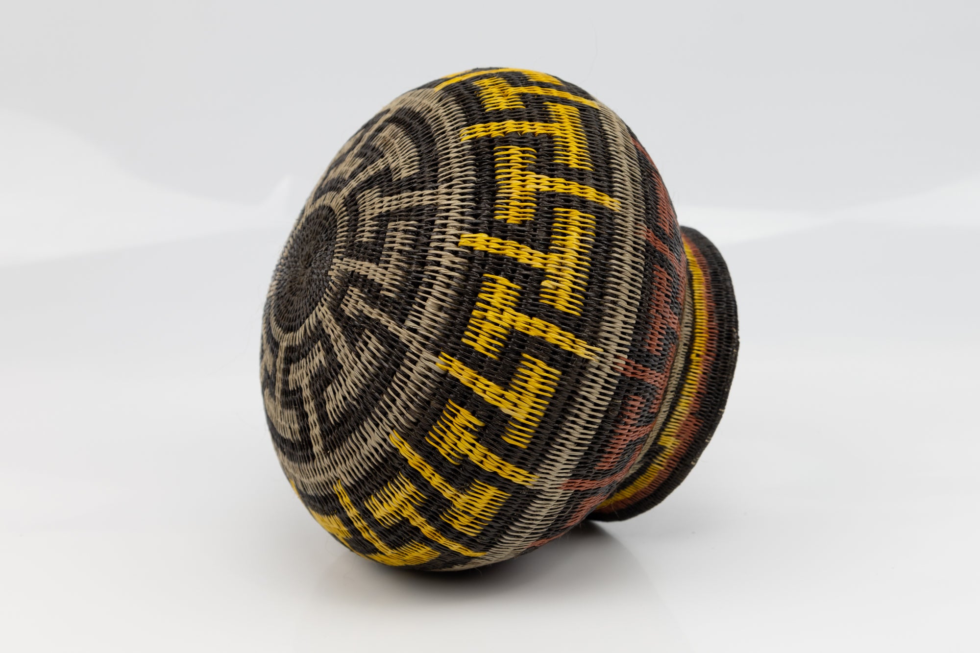 Black Brown and Gold Woven Basket