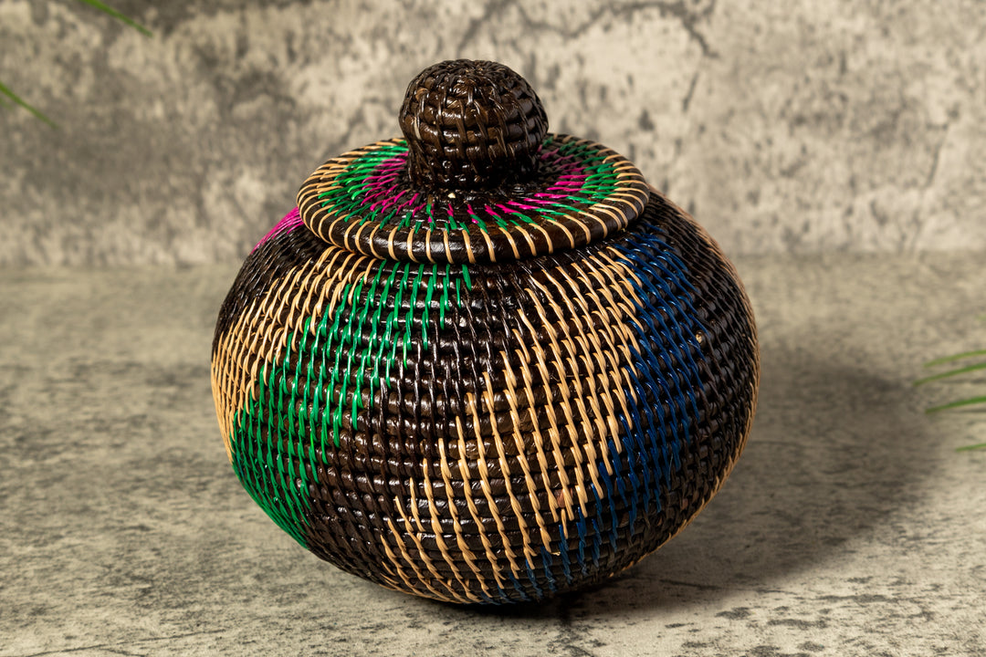 Jungle Mystic Woven Basket With Top