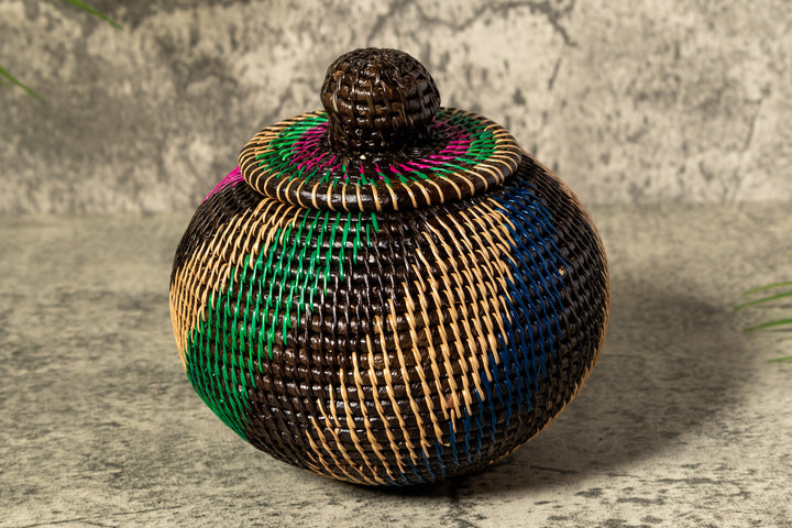 Jungle Mystic Woven Basket With Top
