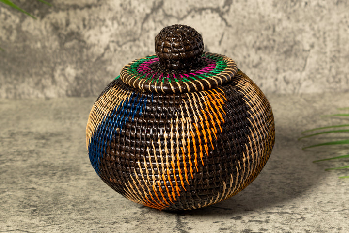 Jungle Mystic Woven Basket With Top