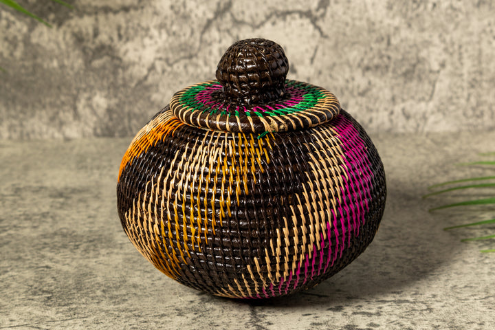 Jungle Mystic Woven Basket With Top