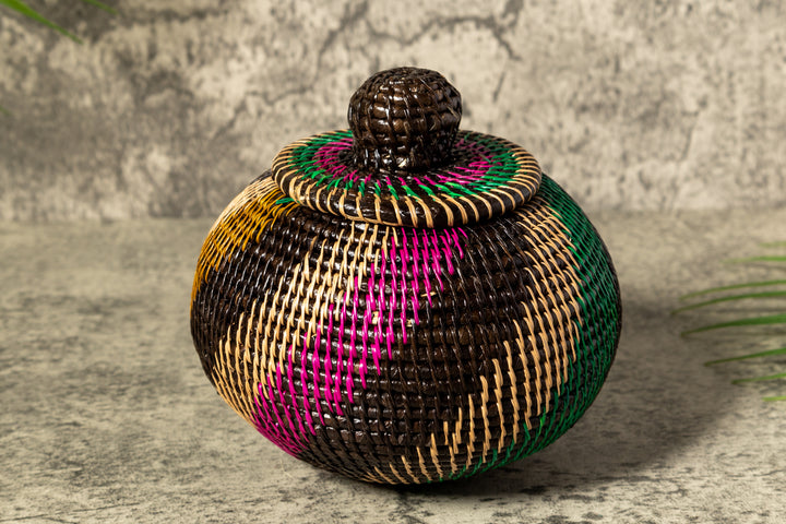 Jungle Mystic Woven Basket With Top
