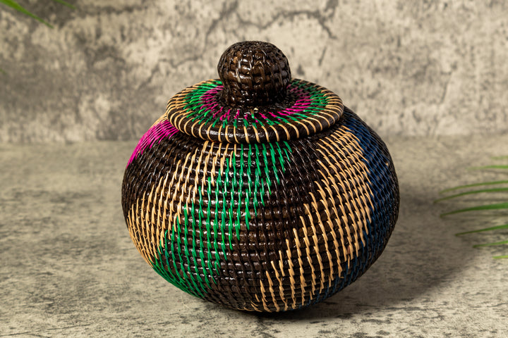 Jungle Mystic Woven Basket With Top