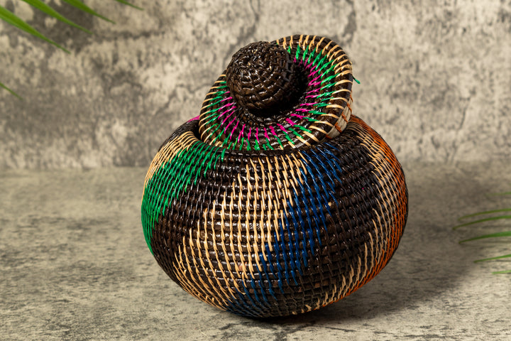 Jungle Mystic Woven Basket With Top