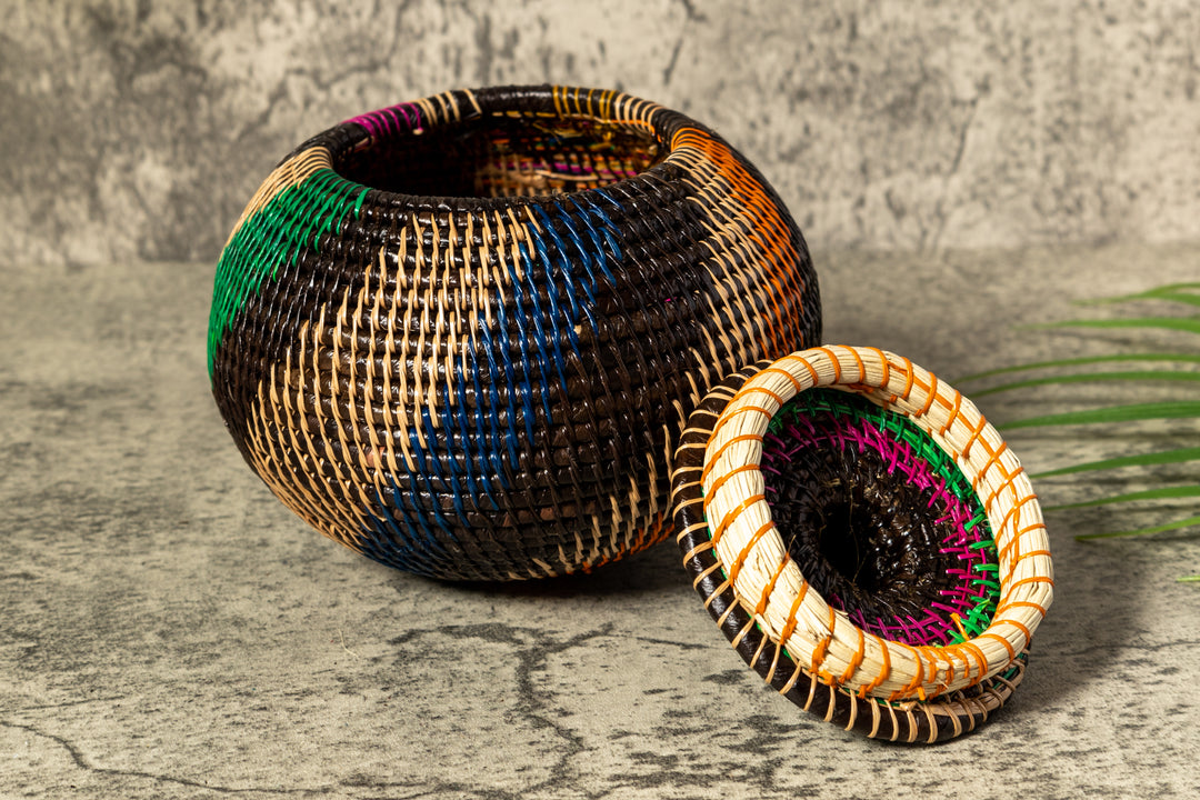 Jungle Mystic Woven Basket With Top