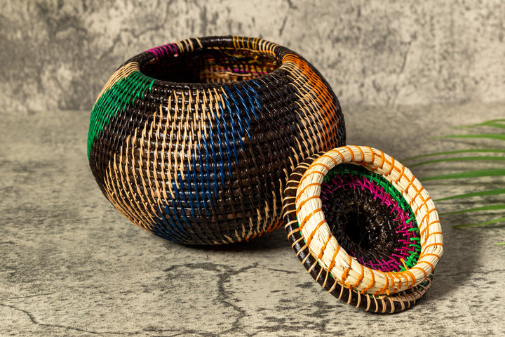 Jungle Mystic Woven Basket With Top