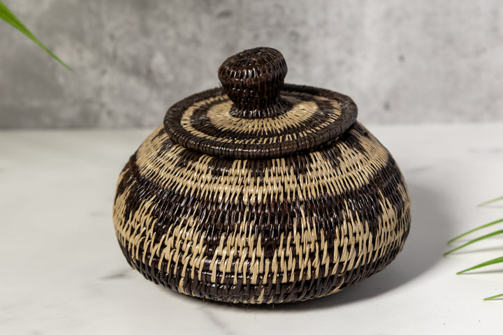 Serene Rainforest Woven Basket With Top