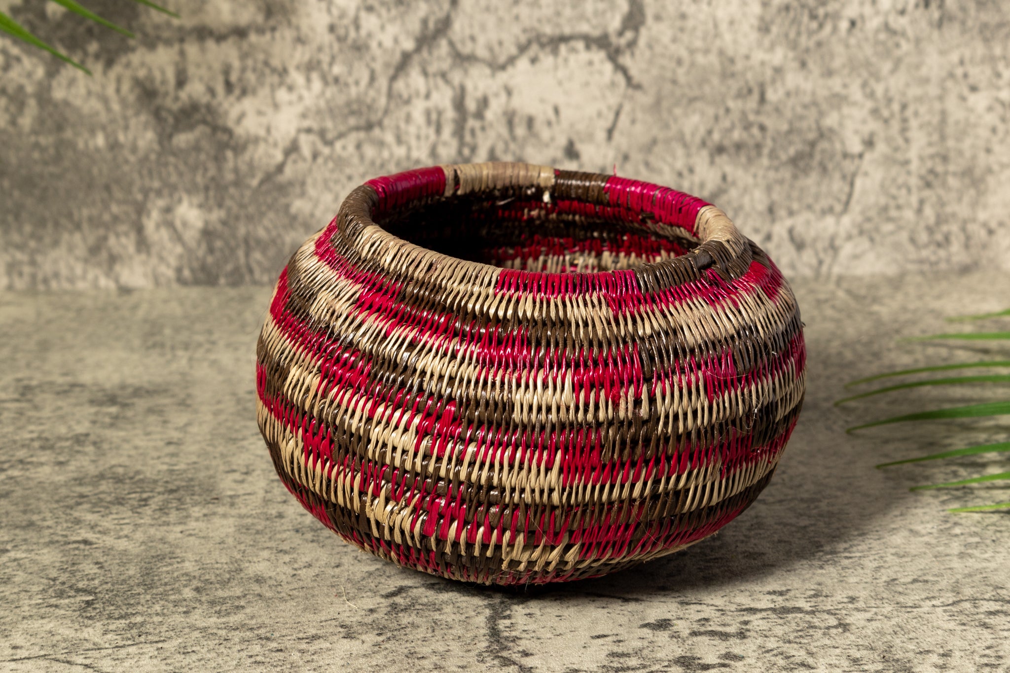 Red Majesty Woven Basket With Top