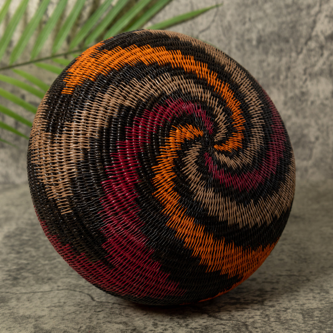 Orange Black And Red Swirl Rainforest Basket