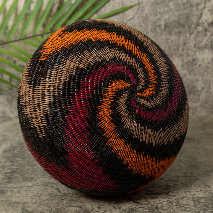 Orange Black And Red Swirl Rainforest Basket