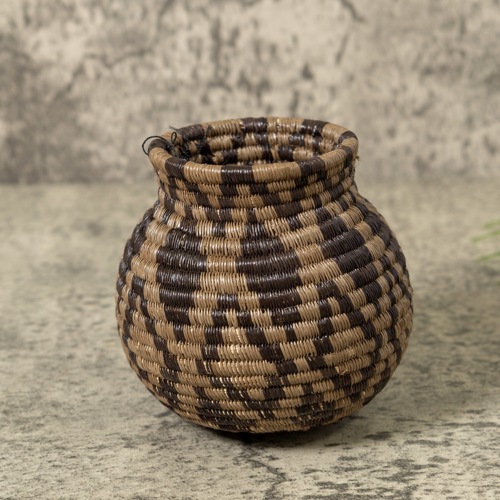 Small Black And Brown Diamond Design Rainforest Basket