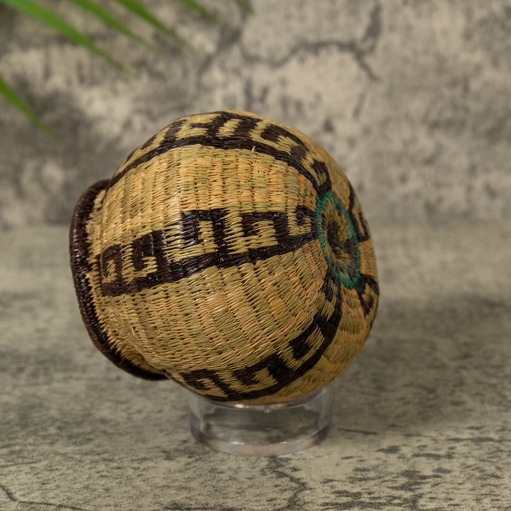 Unusual Greek Key Design Rainforest Basket