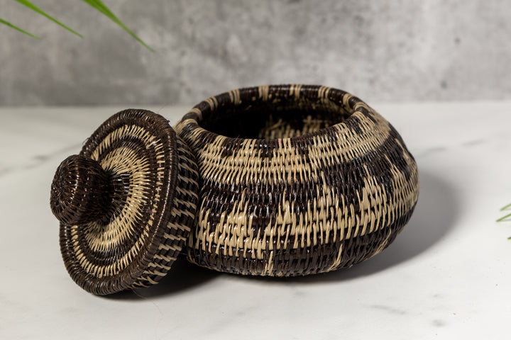 Serene Rainforest Woven Basket With Top
