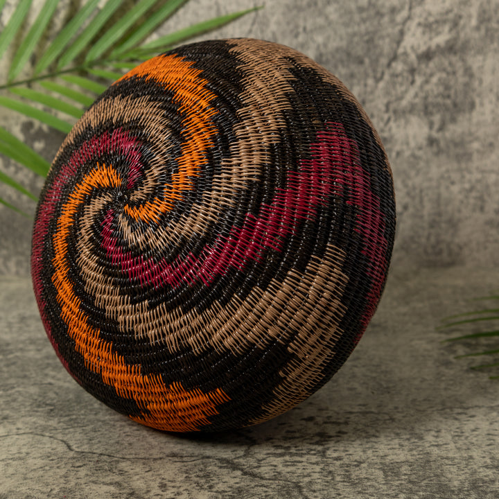 Orange Black And Red Swirl Rainforest Basket