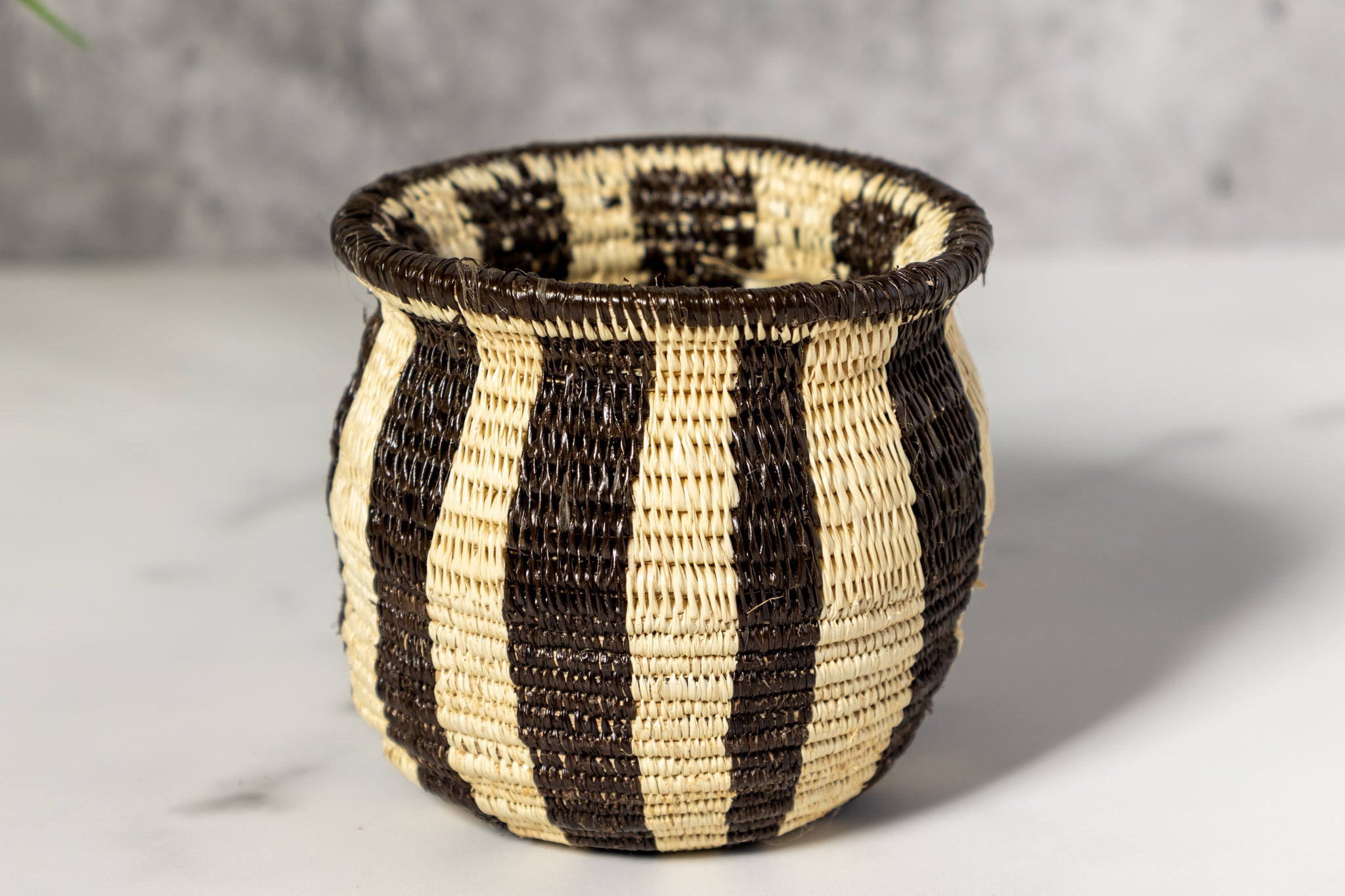 Small Black And White Stripe Rainforest Basket