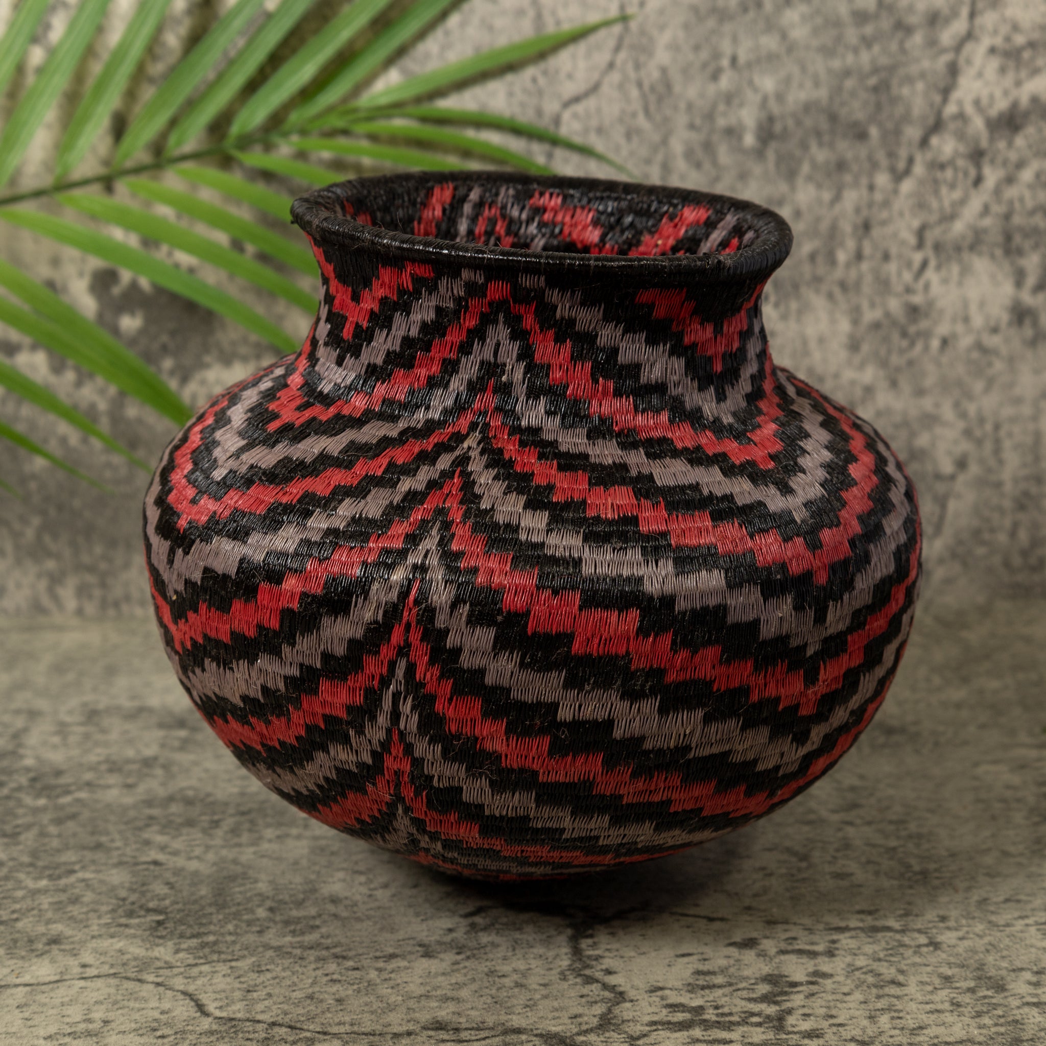 Black Red And Gray Angry Waves Rainforest Basket