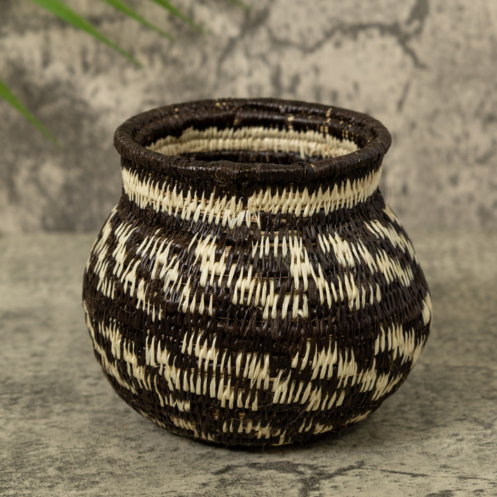 Small Black And White Rainforest Basket