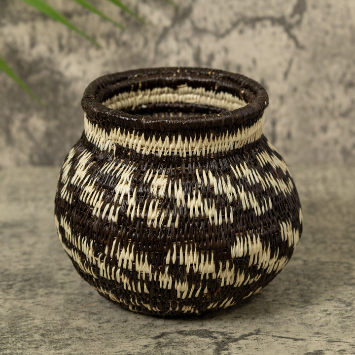 Small Black And White Rainforest Basket