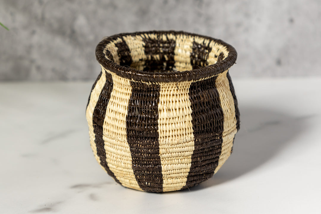 Small Black And White Stripe Rainforest Basket