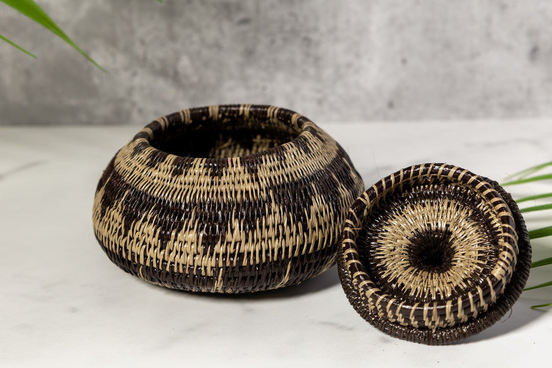 Serene Rainforest Woven Basket With Top