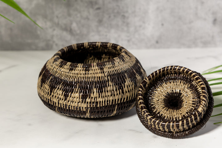 Serene Rainforest Woven Basket With Top