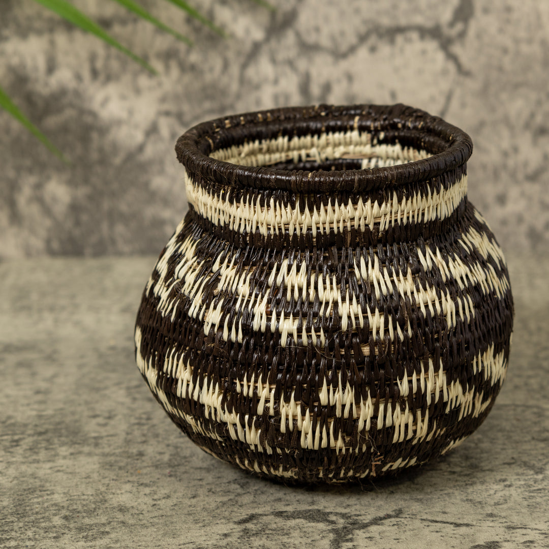 Small Black And White Rainforest Basket