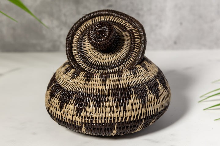 Serene Rainforest Woven Basket With Top