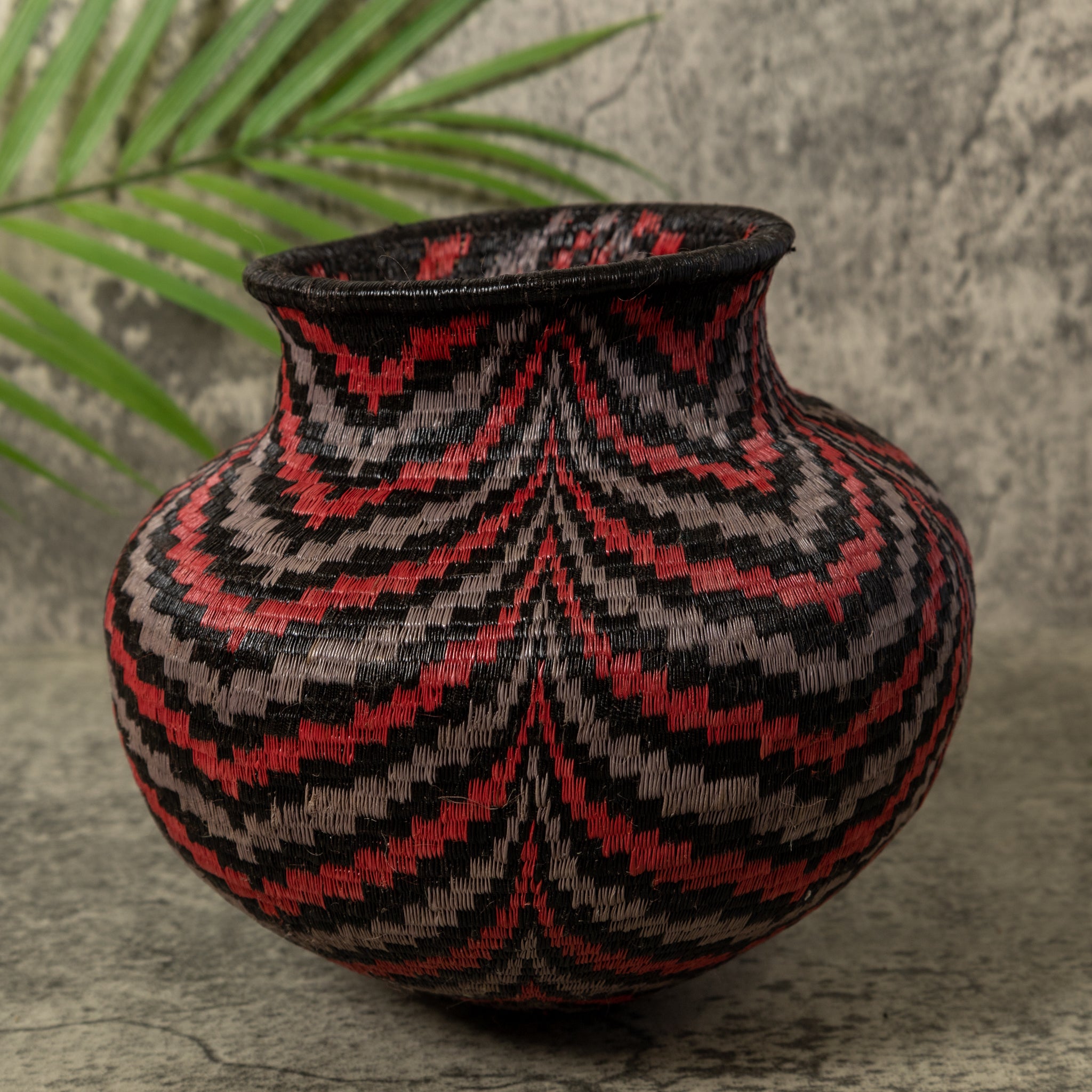 Black Red And Gray Angry Waves Rainforest Basket