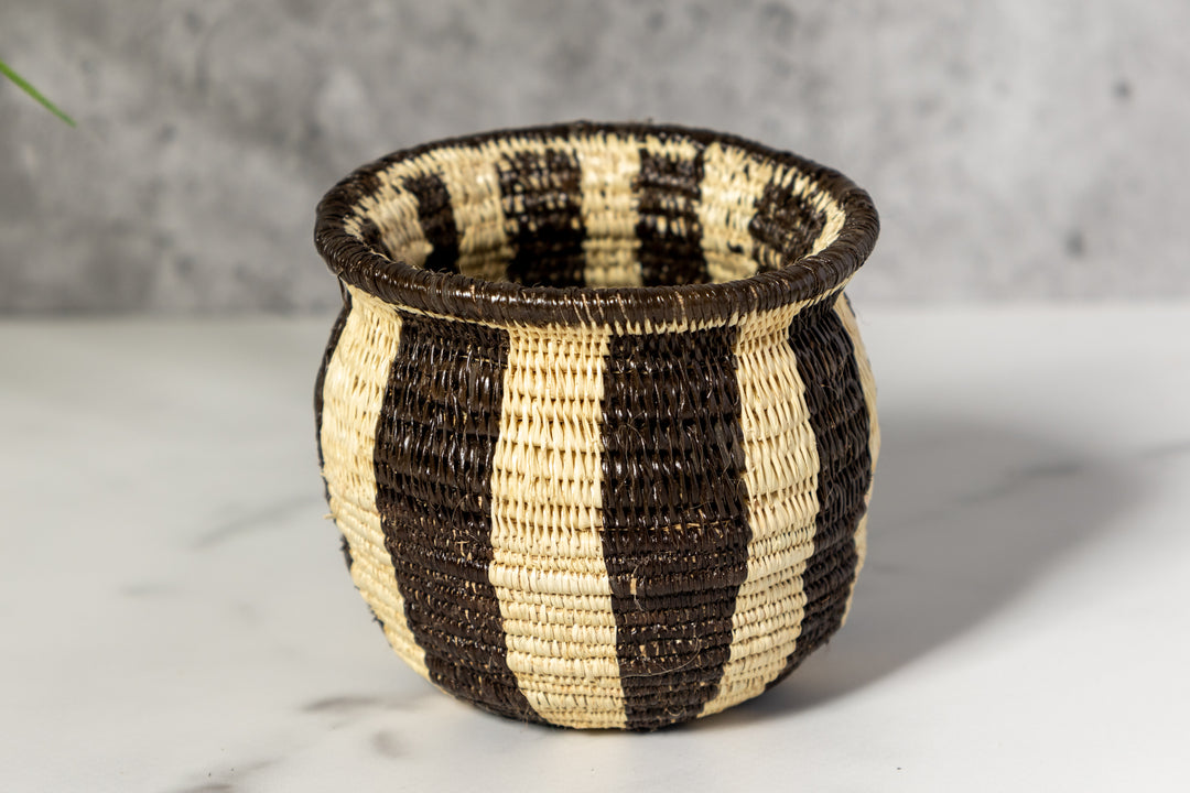 Small Black And White Stripe Rainforest Basket