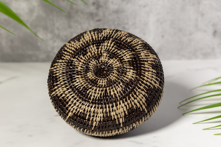 Serene Rainforest Woven Basket With Top