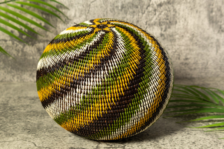Jungle Rhapsody Woven Basket With Top