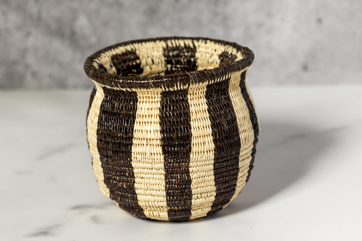 Small Black And White Stripe Rainforest Basket