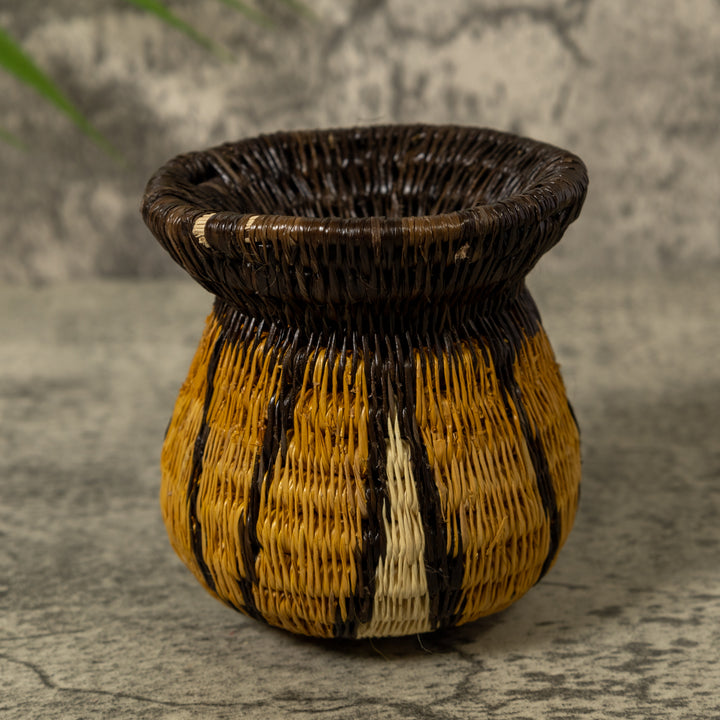 Gold And Black Fat Rim Rainforest Basket