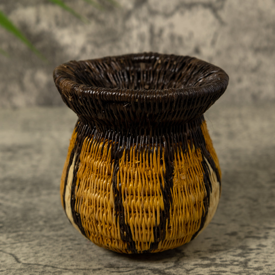 Gold And Black Fat Rim Rainforest Basket