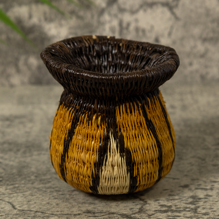 Gold And Black Fat Rim Rainforest Basket