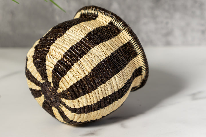 Small Black And White Stripe Rainforest Basket